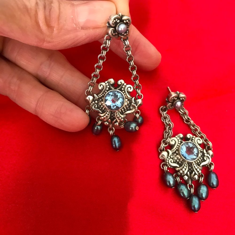 Stephen Dweck Sterling Silver Chandelier Earrings